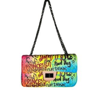 Multicolor graffiti purse pocketbook NEW